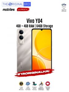 Vivo Y04 - 4GB RAM - 64GB Storage - PTA Approved - 1 Year Warranty - Gold - The Original Bro Mobiles - TOB40